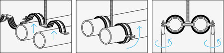 Niczuk double pipe clamp UDG 1/2 (20 - 23 mm)