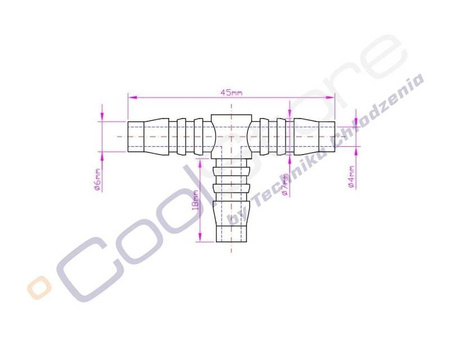 Trójnik "T" do rurek 6mm ASPEN FP2024 (opak.5 sztuk)