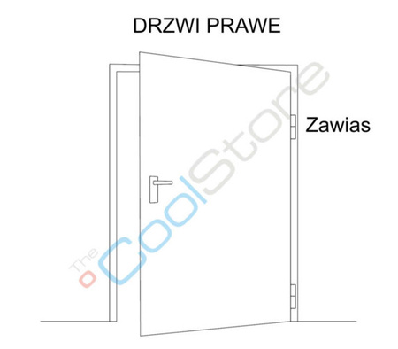 Drzwi chłodnicze zawiasowe prawe 900 x 2000 