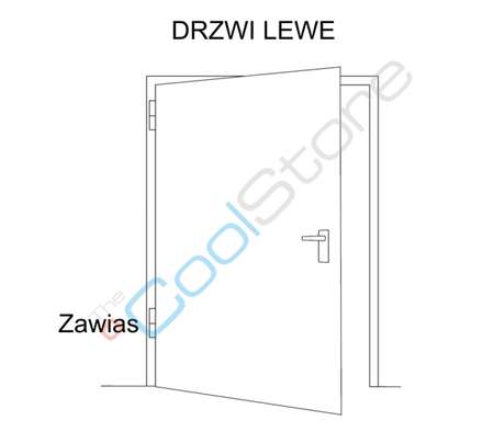 Doors with regulated hinges left 800 x 2000 (for concreting)