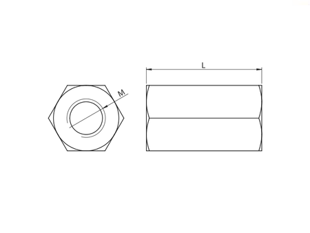 Niczuk hex rod coupling M10, 25 pcs