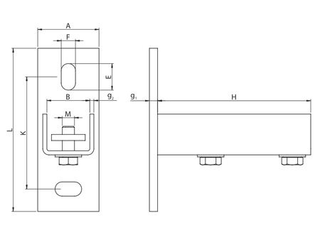 Niczuk channel support A 30 x 30 mm