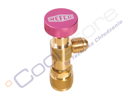 Access control valve for easy filling and evacuation of refrigeration system REFCO A-38410-5/16"