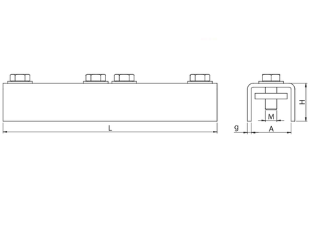 Niczuk channel connector MF 41 x 41 mm