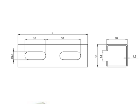 Niczuk channel A 1,5; 3 m; 30 x 30 mm