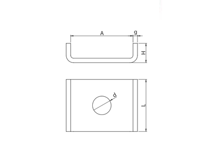 Niczuk podkładka U-kształtna profilu A 30 x 30 mm, opakowanie 25 sztuk