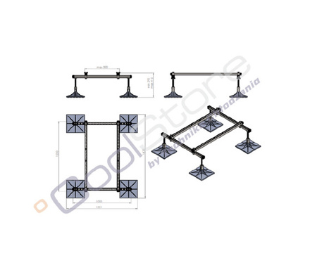 Modular mounting bracket FRAME-FOOT FF4