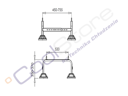 Base for heat pumps and air conditioners MINI FF-755