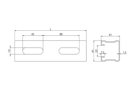 Niczuk channel MF 1,5; 3 m; 41 x 41 mm