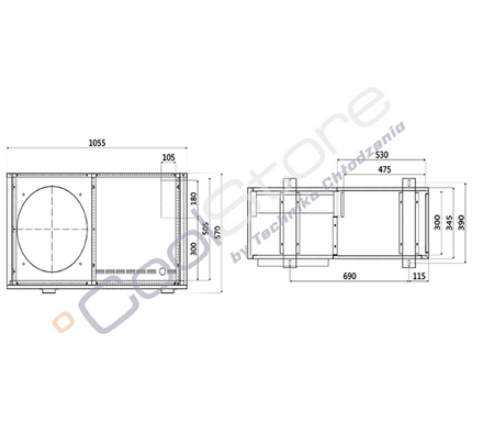 Condensing unit housing Q=7.730 W St.