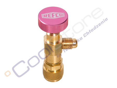 Access control valve for easy filling and evacuation of refrigeration system REFCO A-38410 1/4" x 5/16"