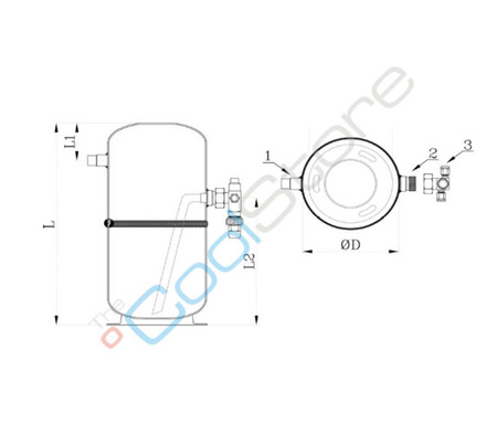 Vertical liquid receivers GVN 2 l