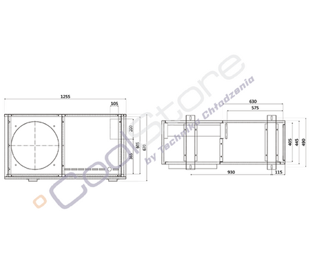 Condensing unit housing Q=12.160 W St.